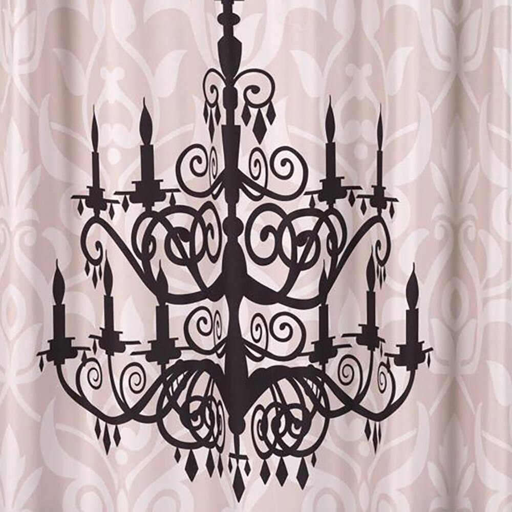 Left. Carnation Home Fashions - Carnation Home "Luminere" Heavier Weight Fabric shower curtain 100% polyester size 70" x 72" White - White.