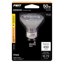 FEIT ELECTRIC - Feit Enhance MR16 GU10 LED Bulb Bright White 50 Watt Equivalence 1 pk
