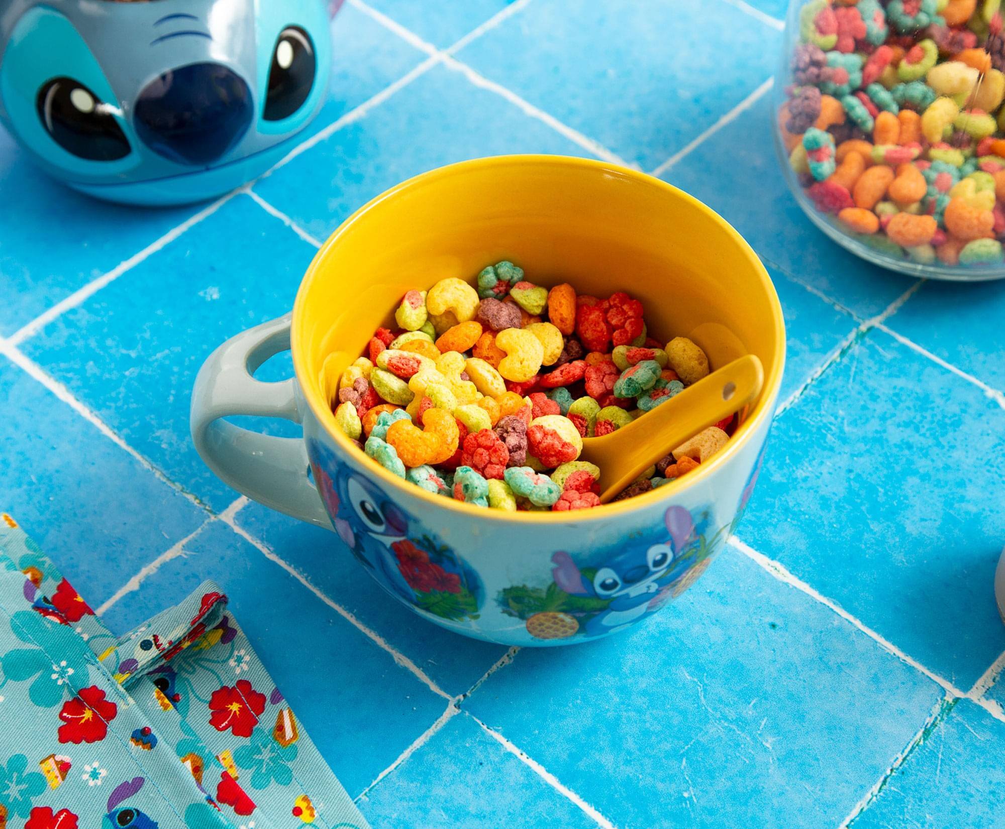 Alt View 2. Disney - Disney Lilo & Stitch Ceramic Soup Mug With Spoon | Holds 24 Ounces - Blue.