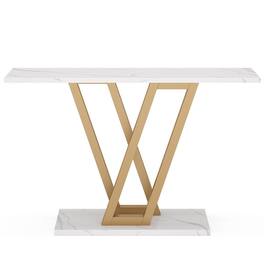 Kadyn - Entryway Table, Console Sofa Table,43 Inch Console Table, Industrial Entryway Hallway Table - White