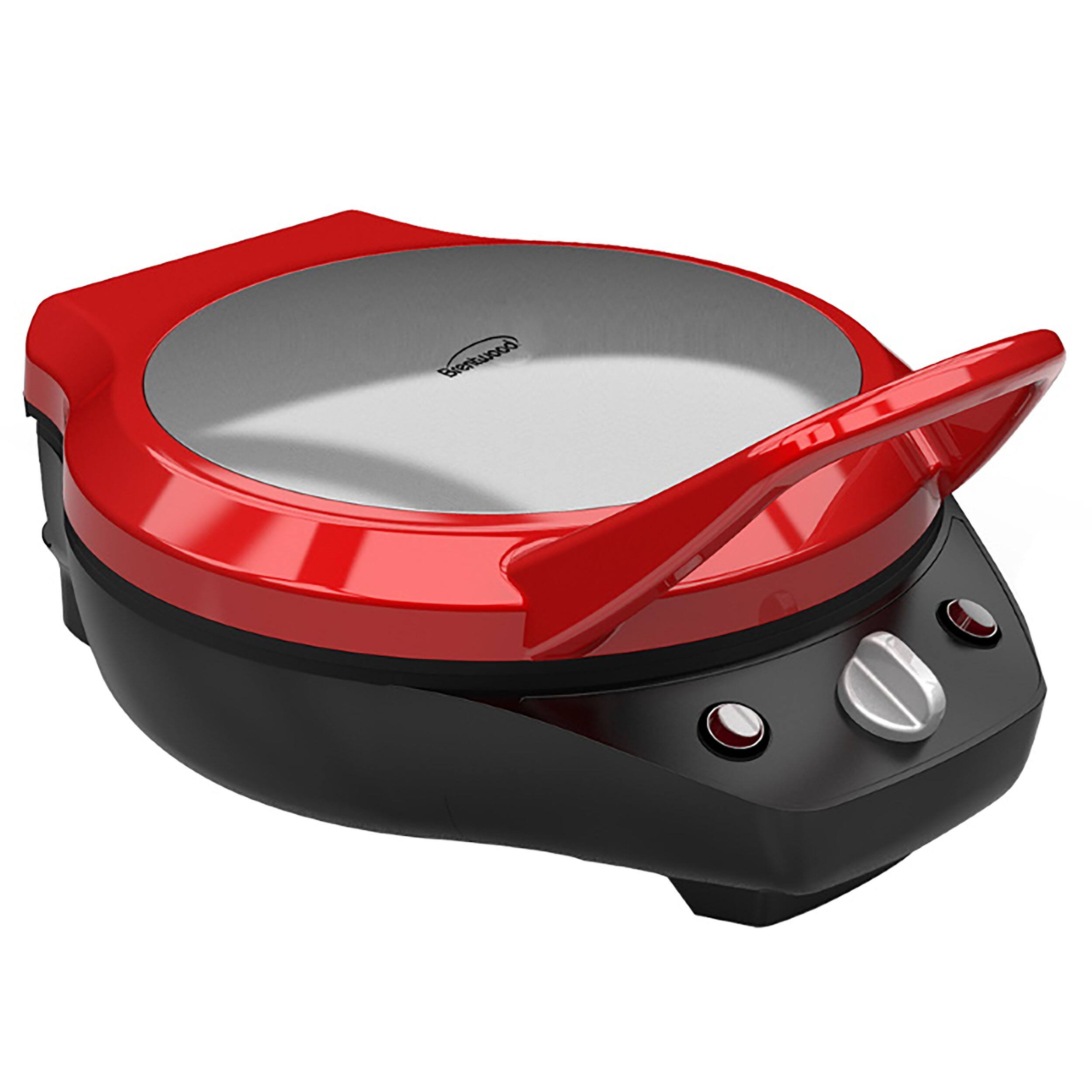 Brentwood - 1200 Watt 12 Inch Non Stick Pizza Maker and Grill - Red