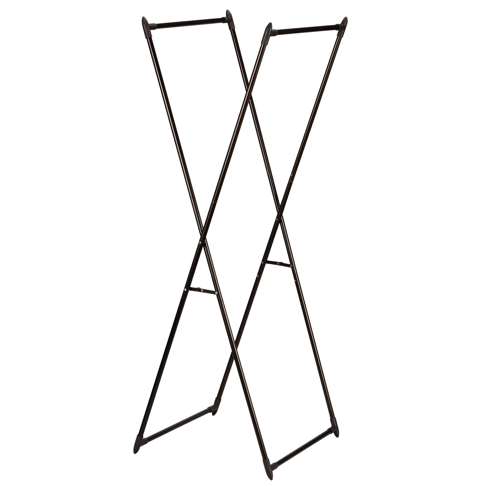 Refined Abode Design - Valet Folding Clothes Rack Strong Metal X-frame Chic Design Great For Guest And Dressing Rooms Portable Eas - Bronze
