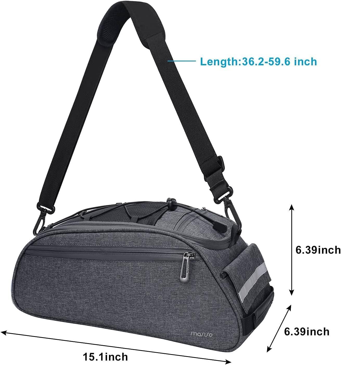 Length: 36.2-59.6 inch  
6.39 inch  
6.39 inch  
15.1 inch