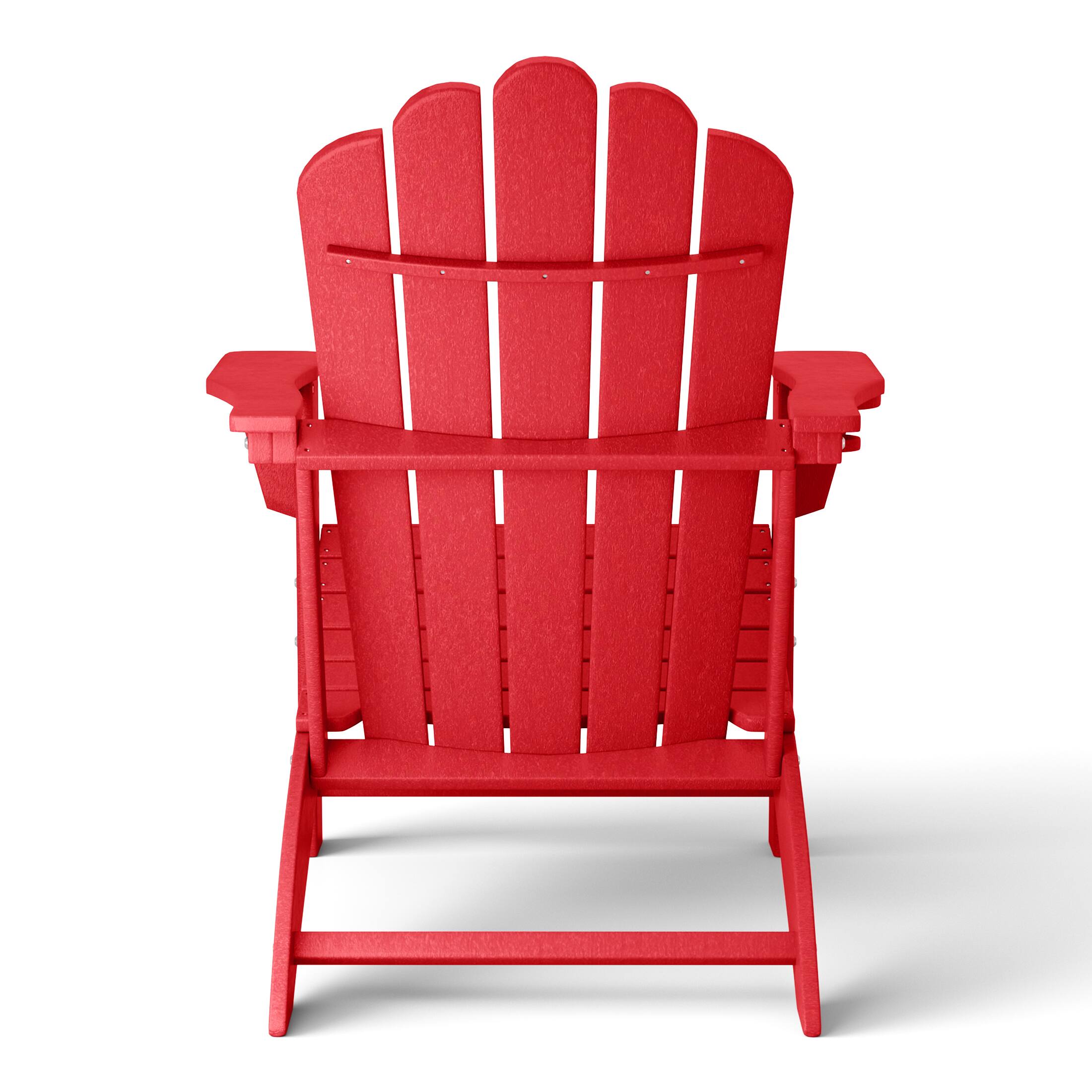 Alt View 3. WestinTrends - WestinTrends Highland Outdoor Patio HDPE Adirondack Chairs With Cup Holders (Set of 2) - Red.