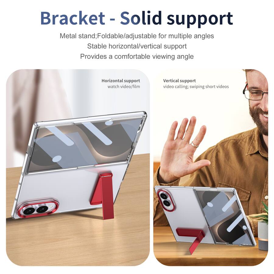Red Screen For Computer Dteck for Samsung Galaxy Z Fold8 Slim Clear Case with Built in Screen ...