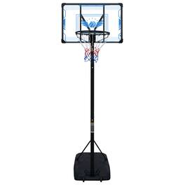 Ecooso - Portable Basketball Hoop, Adjustable 4.7-10 ft, Wheels & Fillable Base, Indoor/Outdoor - Black