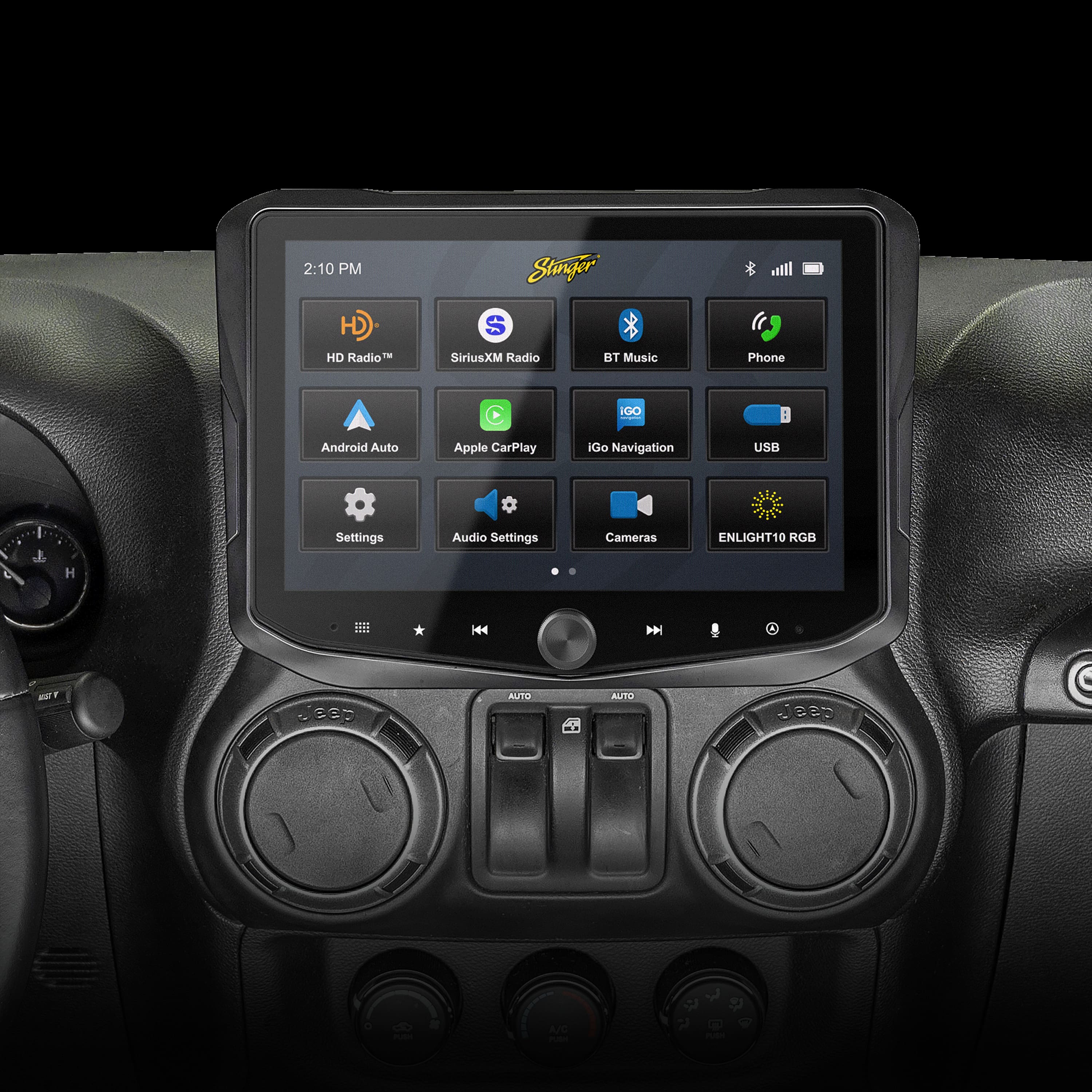 Stinger - 10.1” Android Auto/Apple CarPlay Bluetooth Digital Media Receiver - Black - Front_Zoom