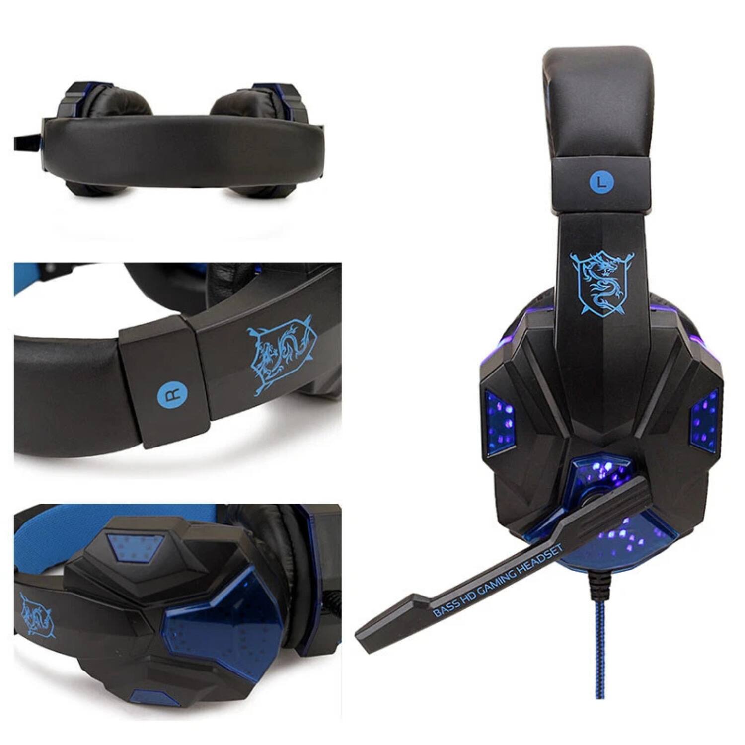 L R HEADSET GAMING HD BASS