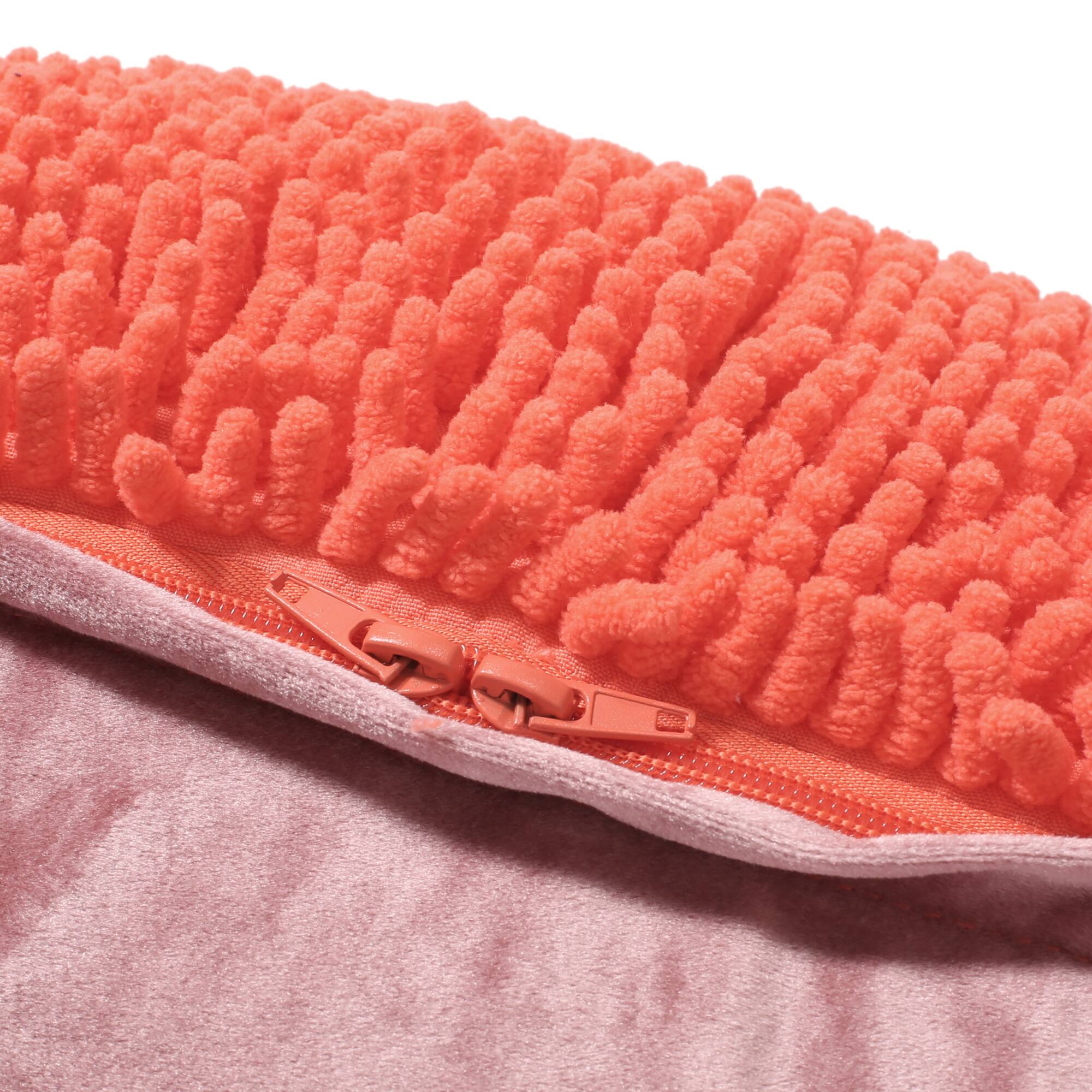 Angle. GOODSILO - Versatile Square Pouf Ottoman Floor Cushion Stylish Home Decor Accent Piece - Coral.