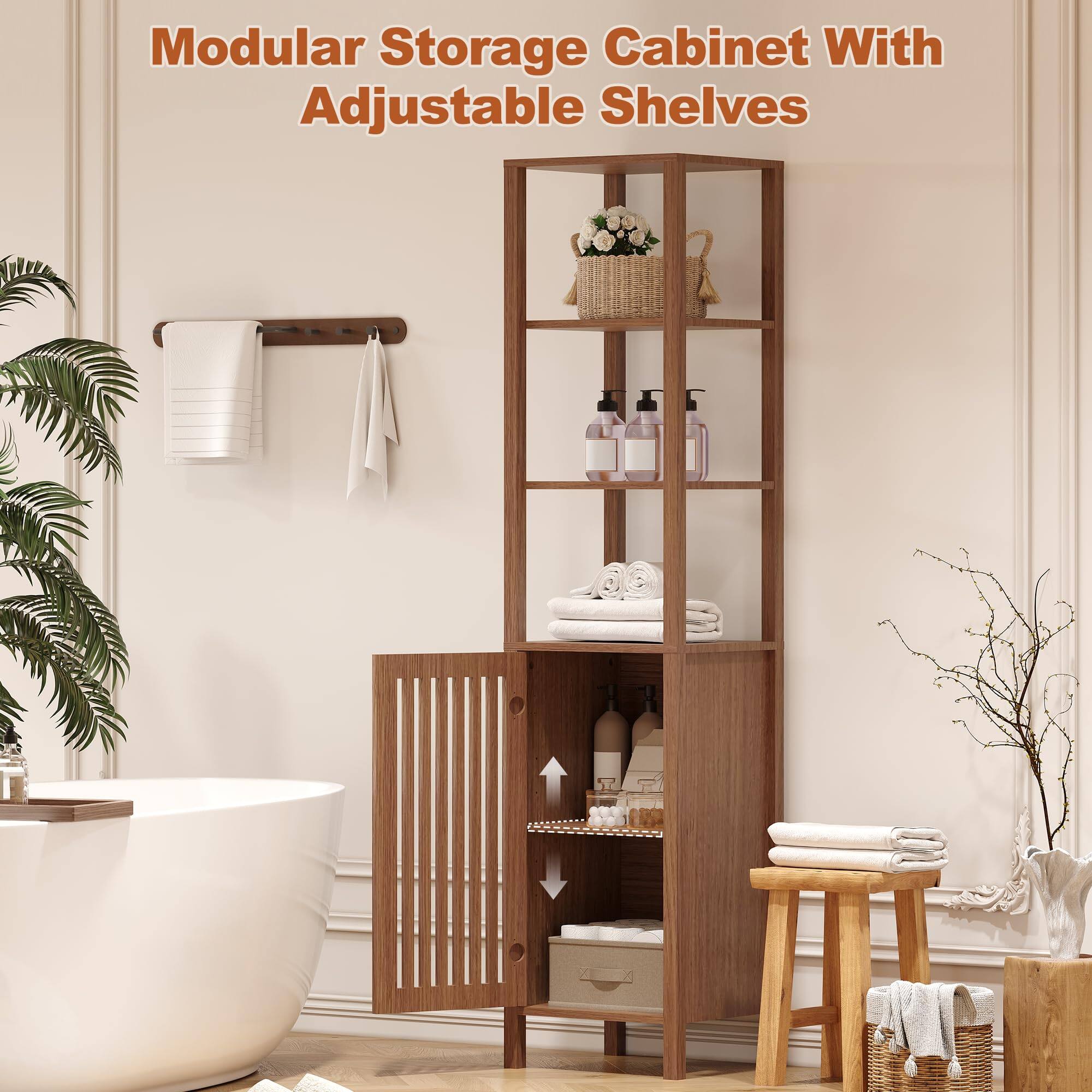 Modular Storage Cabinet With Adjustable Shelves