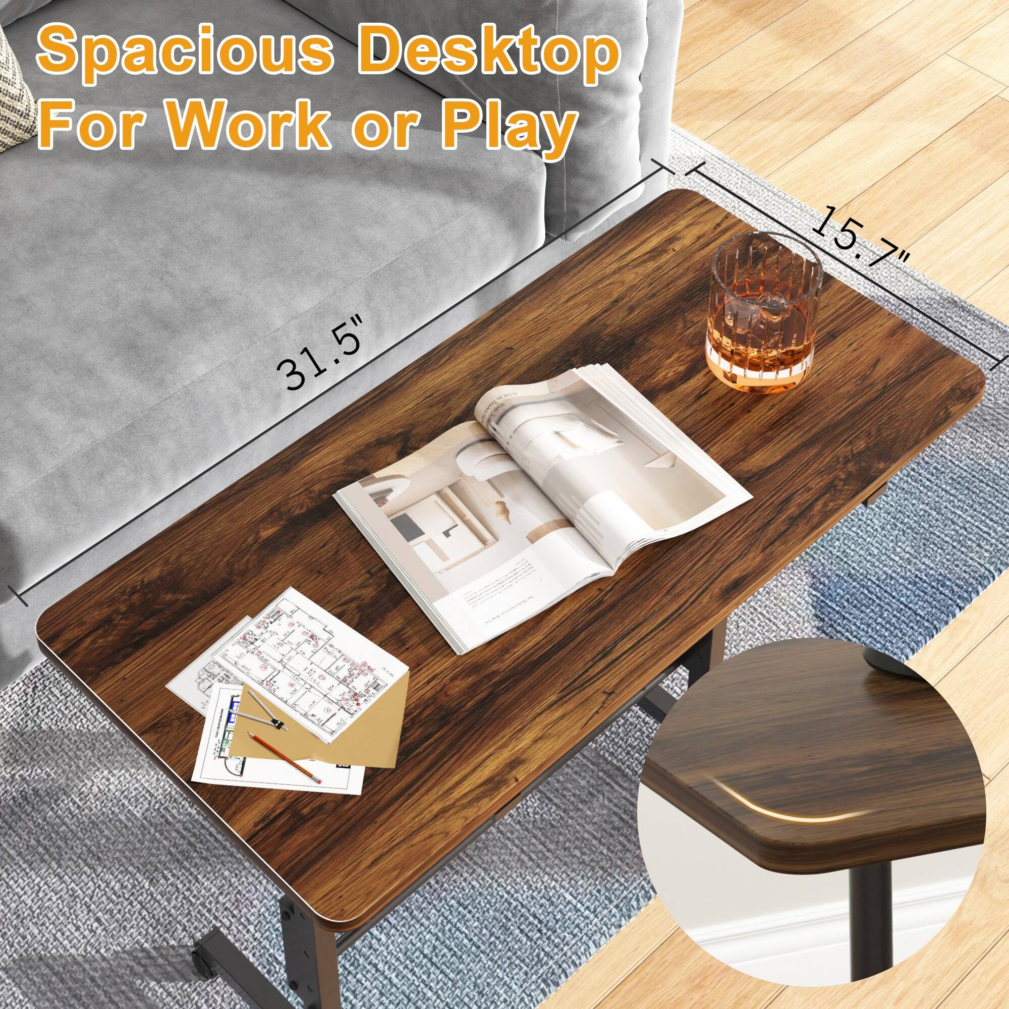 Spacious Desktop For Work or Play  
31.5" x 15.7"