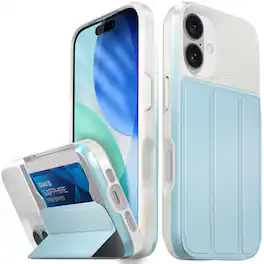 Vena - vCommute For Apple iPhone 17 Case Wallet, Case with Stand Leather Card Holder Military Grade Drop Protection, Blue - Multicolored