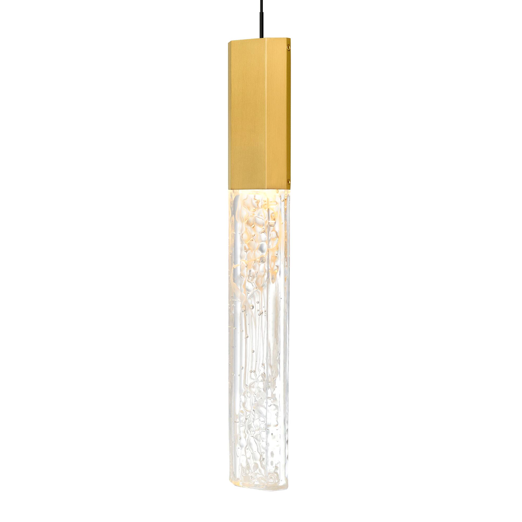 Left. CWI Lighting - Greta Integrated LED Brass Mini Pendant - Brass.