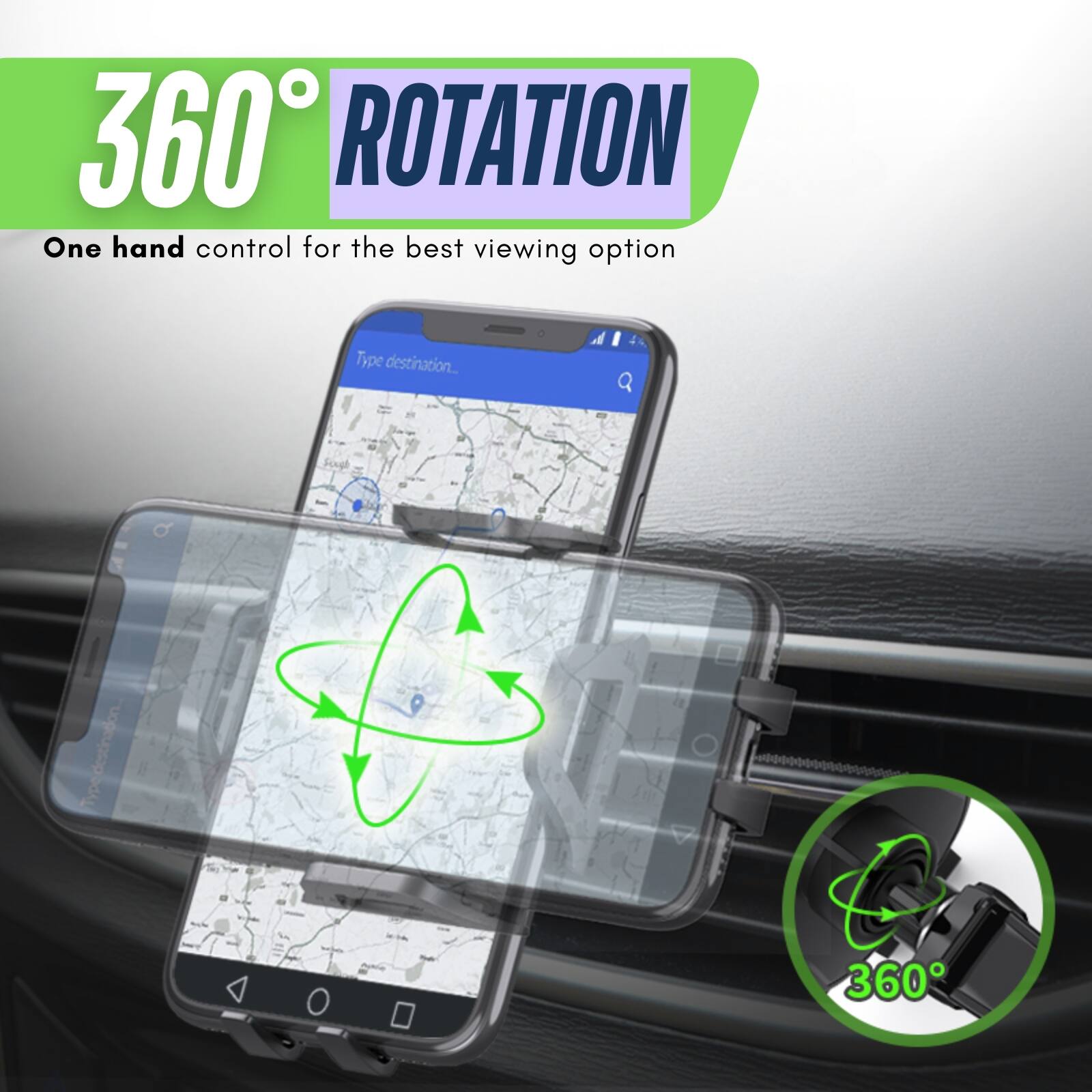 360° ROTATION  
One hand control for the best viewing option