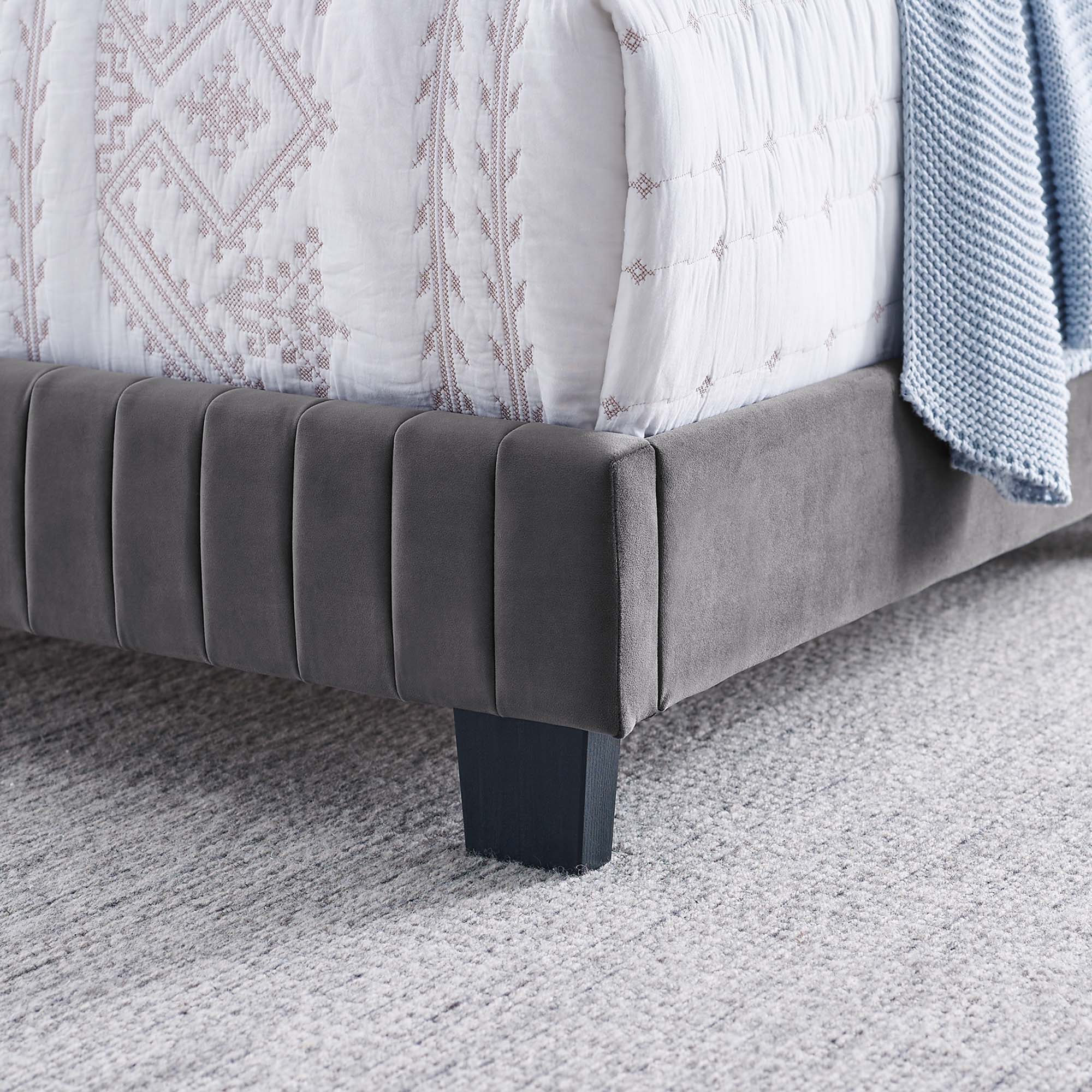 Alt View 5. Modway - Celine Channel Tufted Performance Velvet Full Platform Bed - Blue.