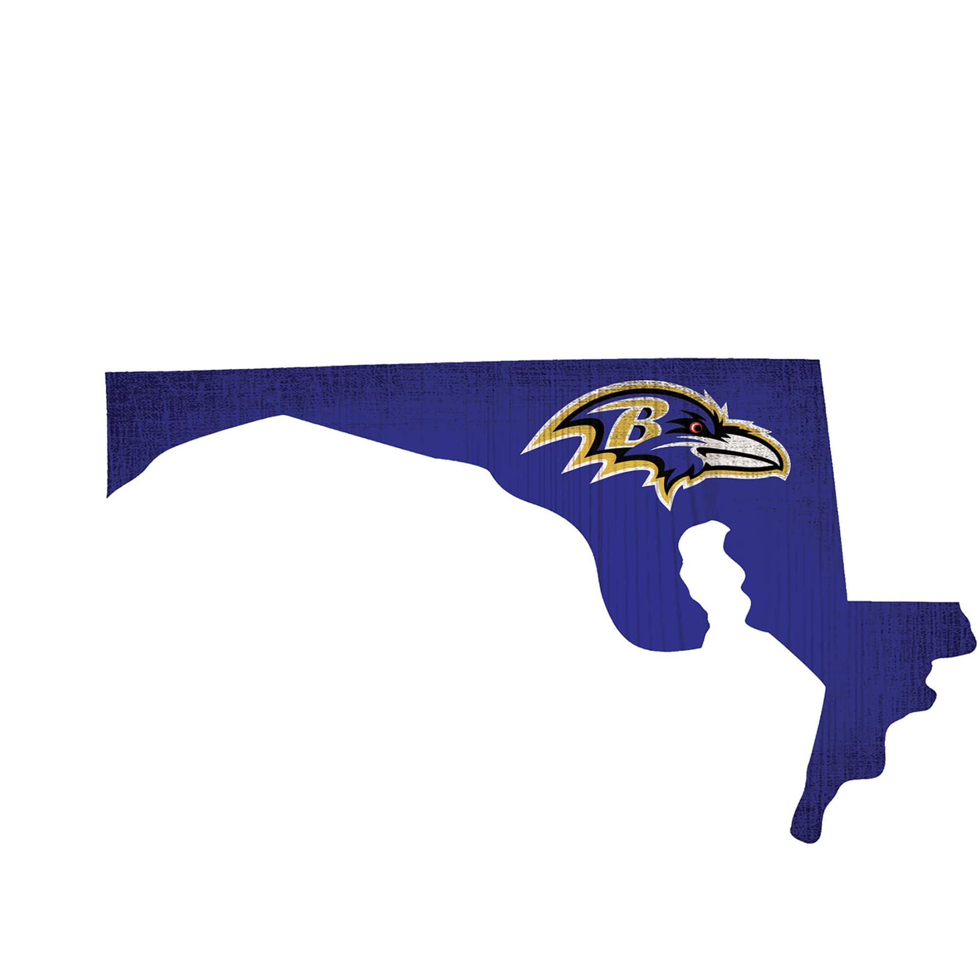 Front. Fan Creations - Baltimore Ravens 12" Logo State Sign - Multicolor.