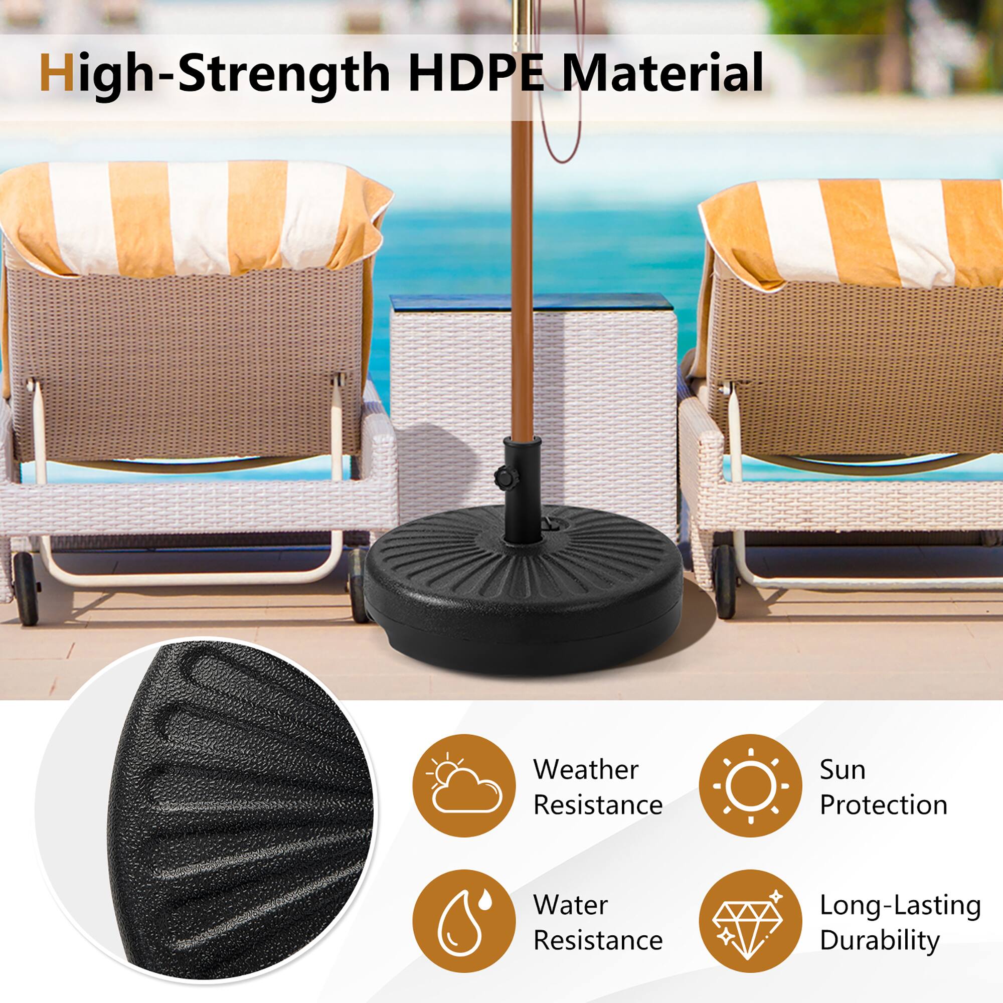 High-Strength HDPE Material Weather Resistance Sun Protection Water Resistance Long-Lasting Durability