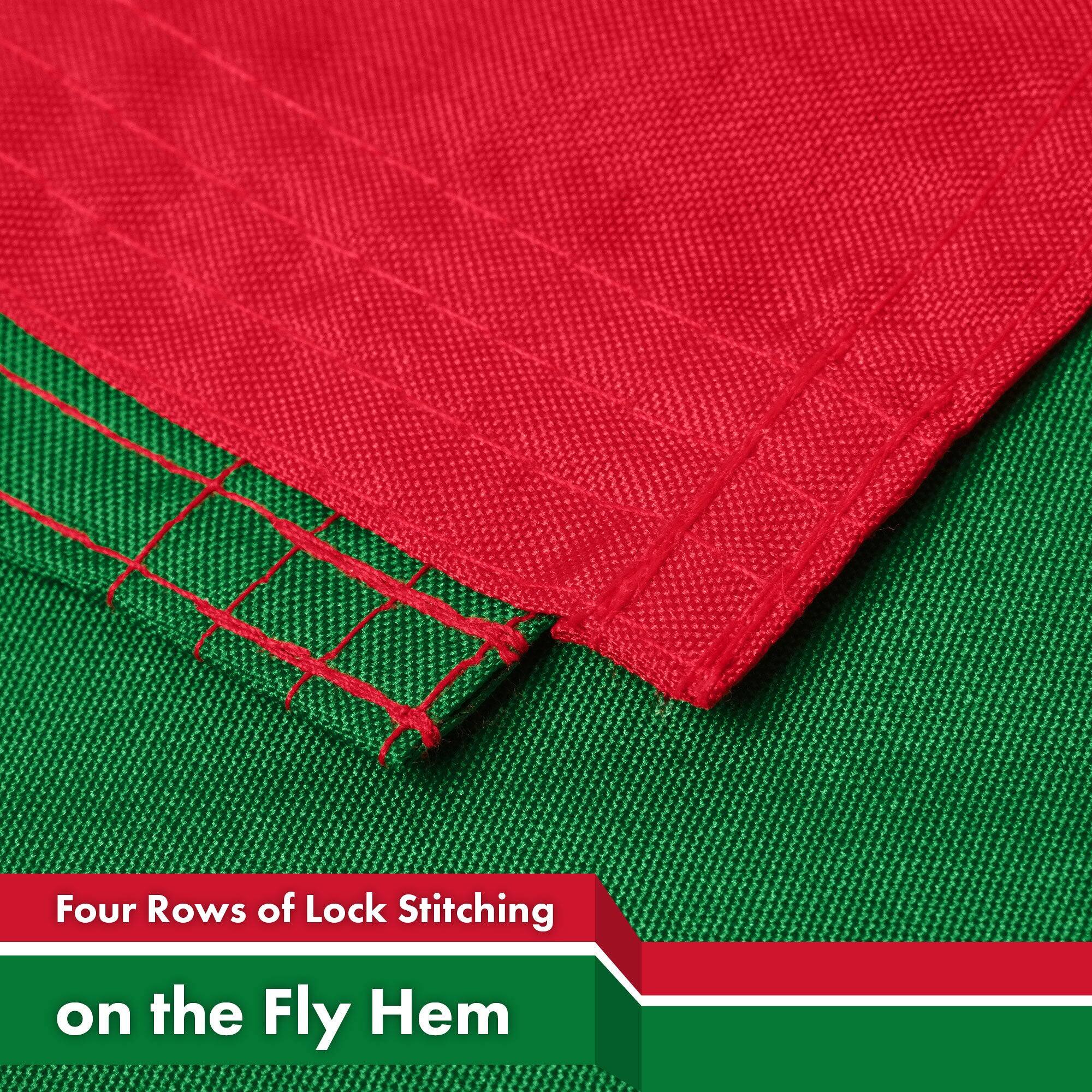 Four Rows of Lock Stitching on the Fly Hem