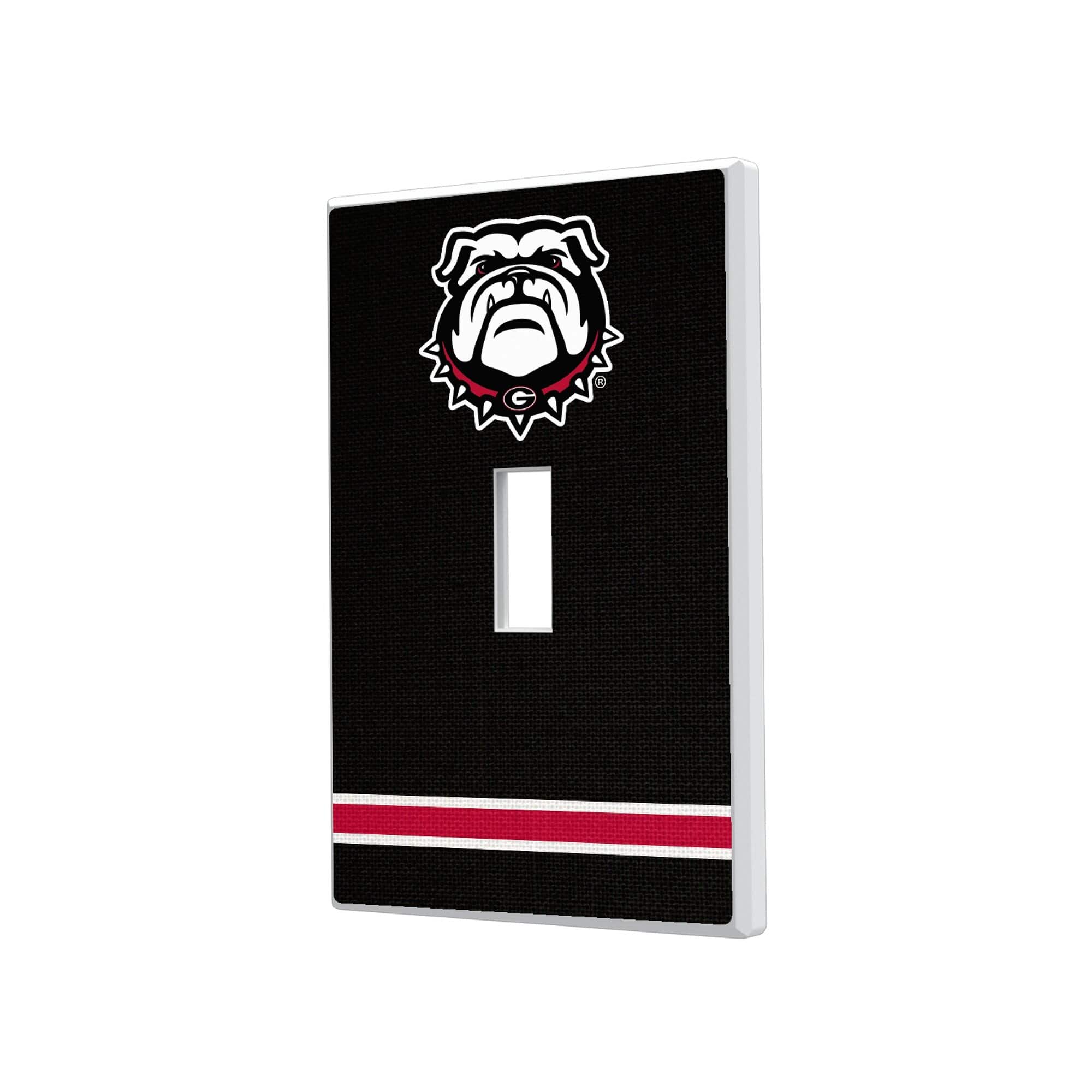 Keyscaper - Georgia Bulldogs Stripe Design Single Toggle Lightswitch Plate - Multicolor