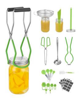 VEVOR - Canning Supplies Starter Kit, 9 Pieces Stainless Steel Water Bath Canning Kit for Beginners, Canning Tools Set: Ladle - Green
