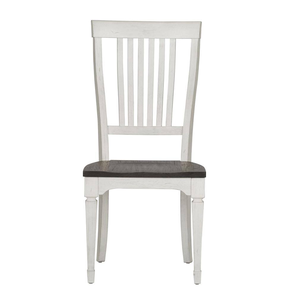 Angle. Liberty Furniture Industries - Slat Back Side Chair (RTA)-Set of 2 - White.
