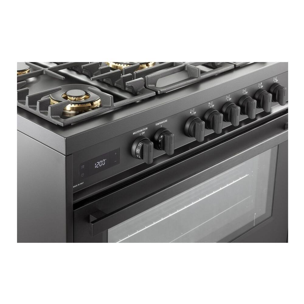 Alt View 4. Verona - Verona 36 inch Ultima Midnight Collection Dual Fuel Range with 5 Sealed Burners, 5 cu. ft. Oven Capacity (Matte Black) - Matte Black.