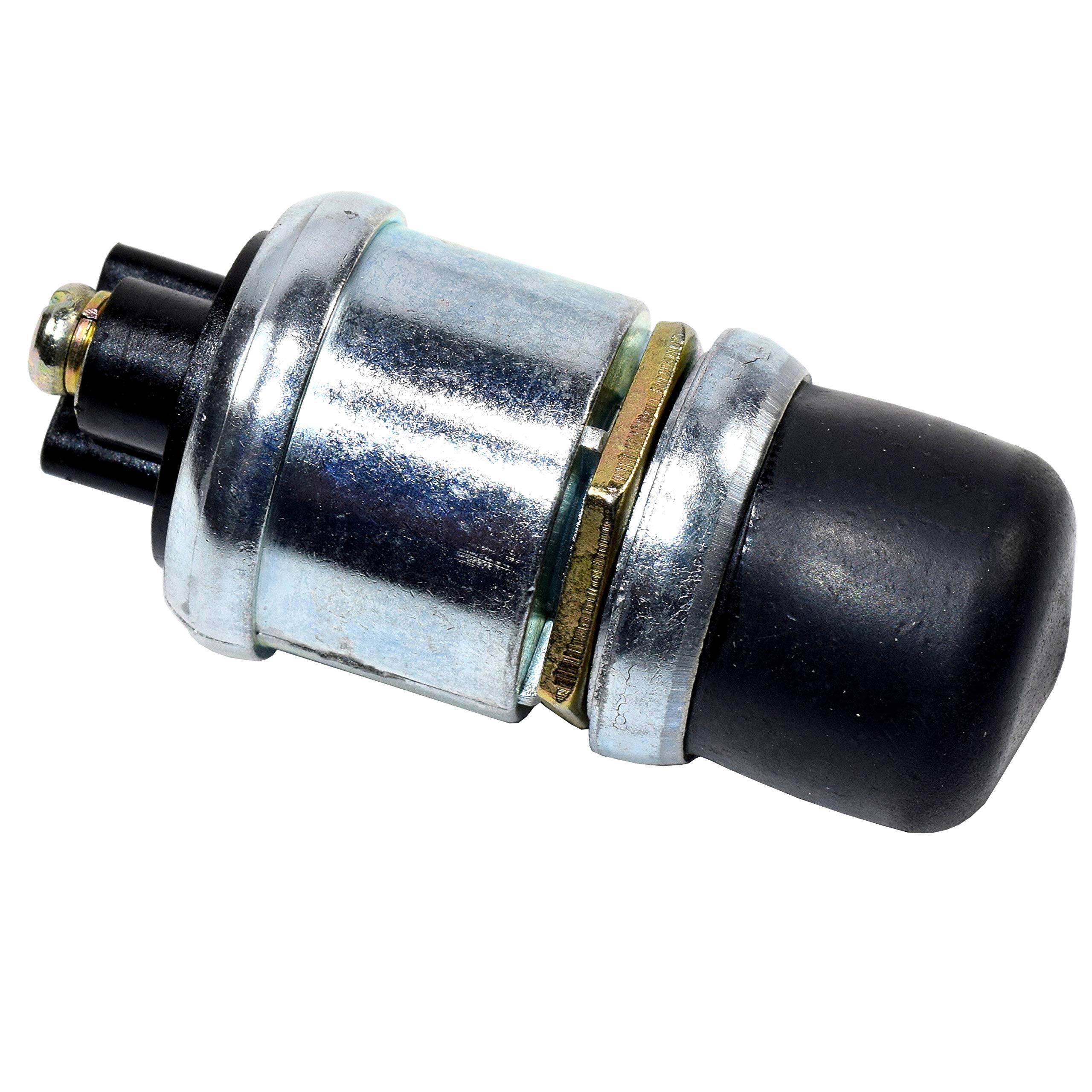 Left. HQRP - 12 V 50 A Momentary Push-Button Starter Ignition Switch - Heavy-Duty 5/8 in Mount - Replaces 85984 2681F SW169 - black.