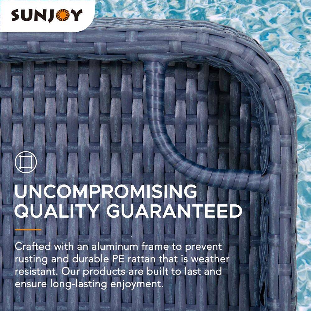 SUNJOY

UNCOMPROMISING QUALITY GUARANTEED

Crafted with an aluminum frame to prevent rusting and durable PE rattan that is weather resistant. Our products are built to last and ensure long-lasting enjoyment.