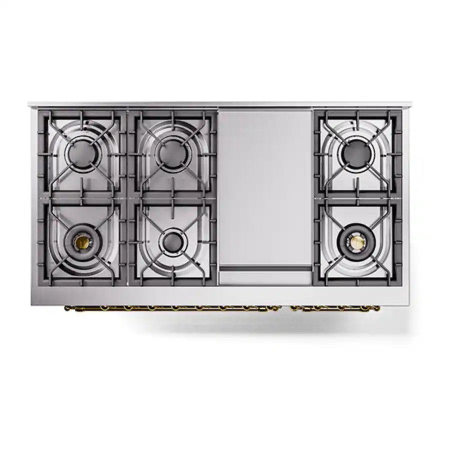 2 Range Dimensions ILVE Nostalgie II Series 48 in. Dual Fuel Range with 8 Sealed Burners ...