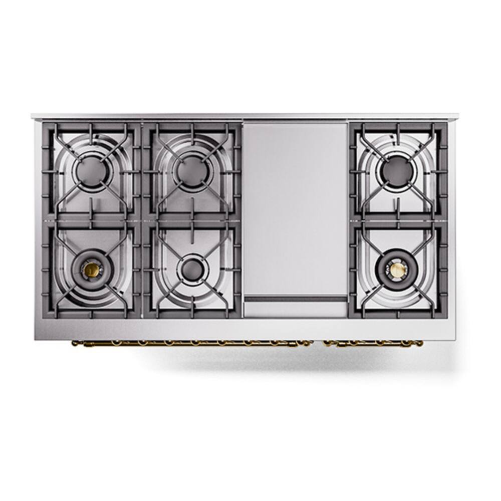 Alt View 9. ILVE - ILVE Nostalgie II 48 inch Dual Fuel Range with 5.02 cu. ft. Total Double Oven Capacity (Graphite Matte, Brass) - Graphite Matte.