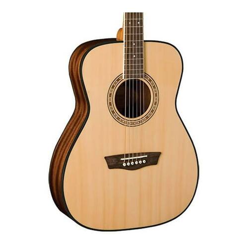 Angle. Washburn - Washburn Apprentice Series F5 Folk Acoustic Guitar Natural - Brown.