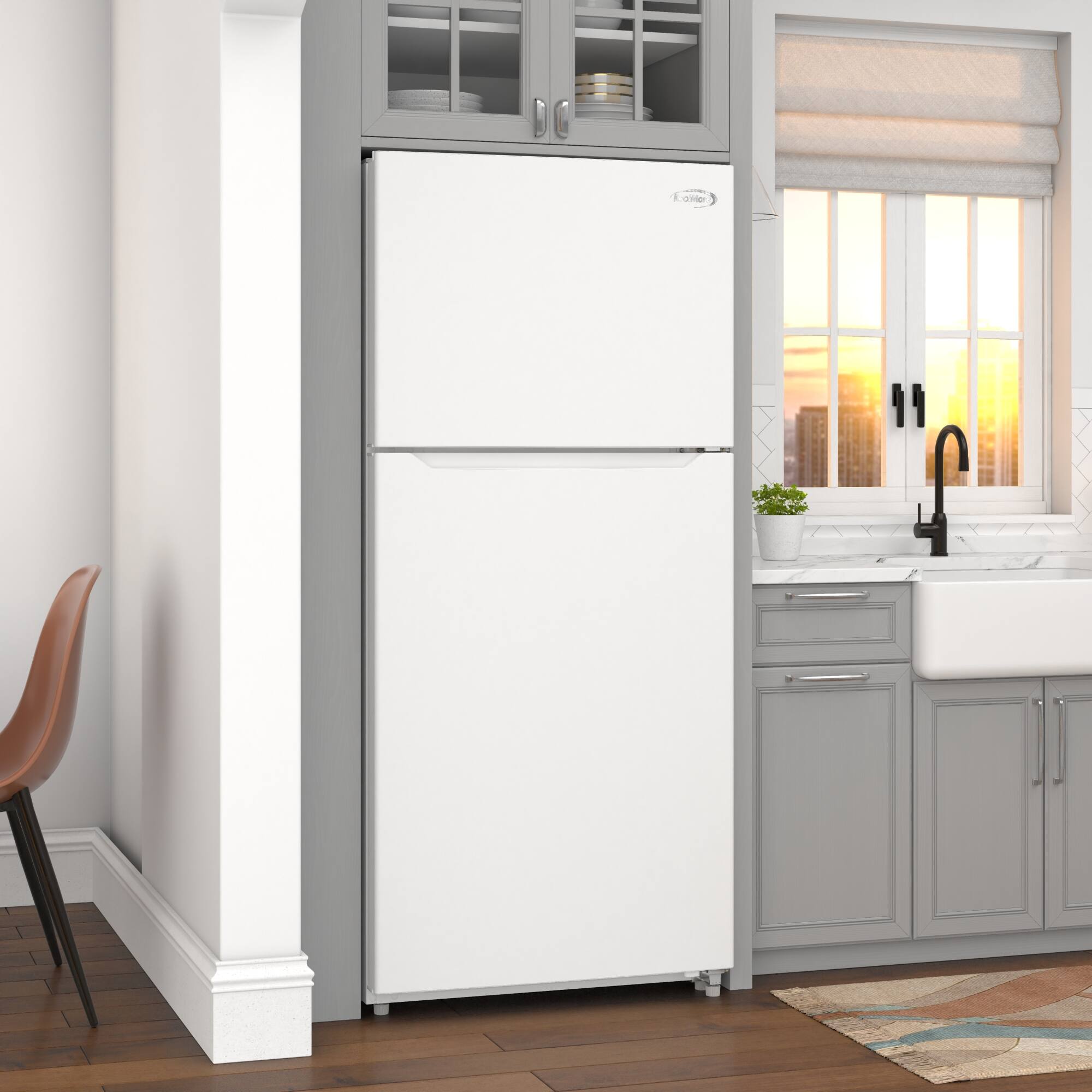 Back. Koolmore - 30 In. 18 Cu. Ft. Top-Freezer Household Refrigerator in White, Energy Star Certified - White.