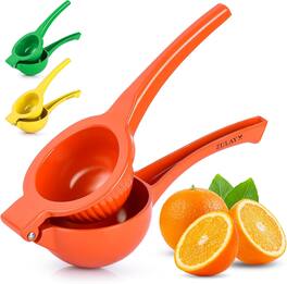 Zulay Kitchen - Premium Metal Squeezer, Heavy-Duty Citrus Juicer, Dishwasher Safe - Orange