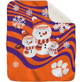 Pegasus - Clemson Tigers 60'' x 70'' Snowman Sherpa Blanket - Orange