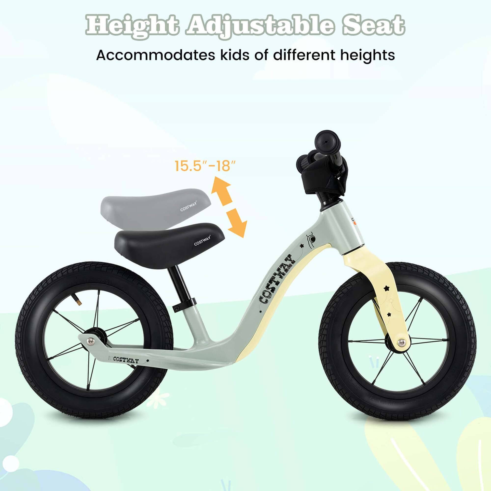 Height Adjustable Seat  
Accommodates kids of different heights  

15.5" - 18"