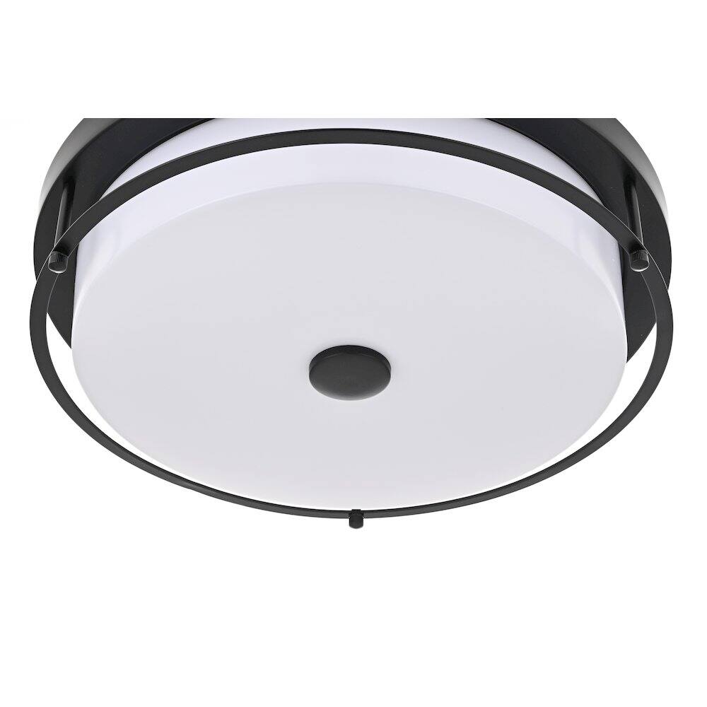 Back. Living District - Kolson 16 Inch Led Flush Mount Ceiling Light In Black - Black.