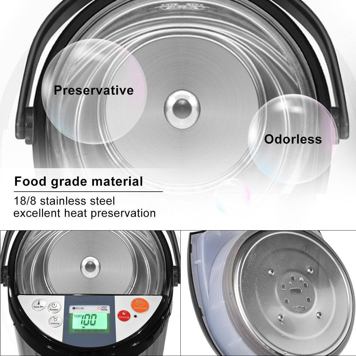 Preservative  
Odorless  

Food grade material  
18/8 stainless steel  
excellent heat preservation  

Timer  
Unlock