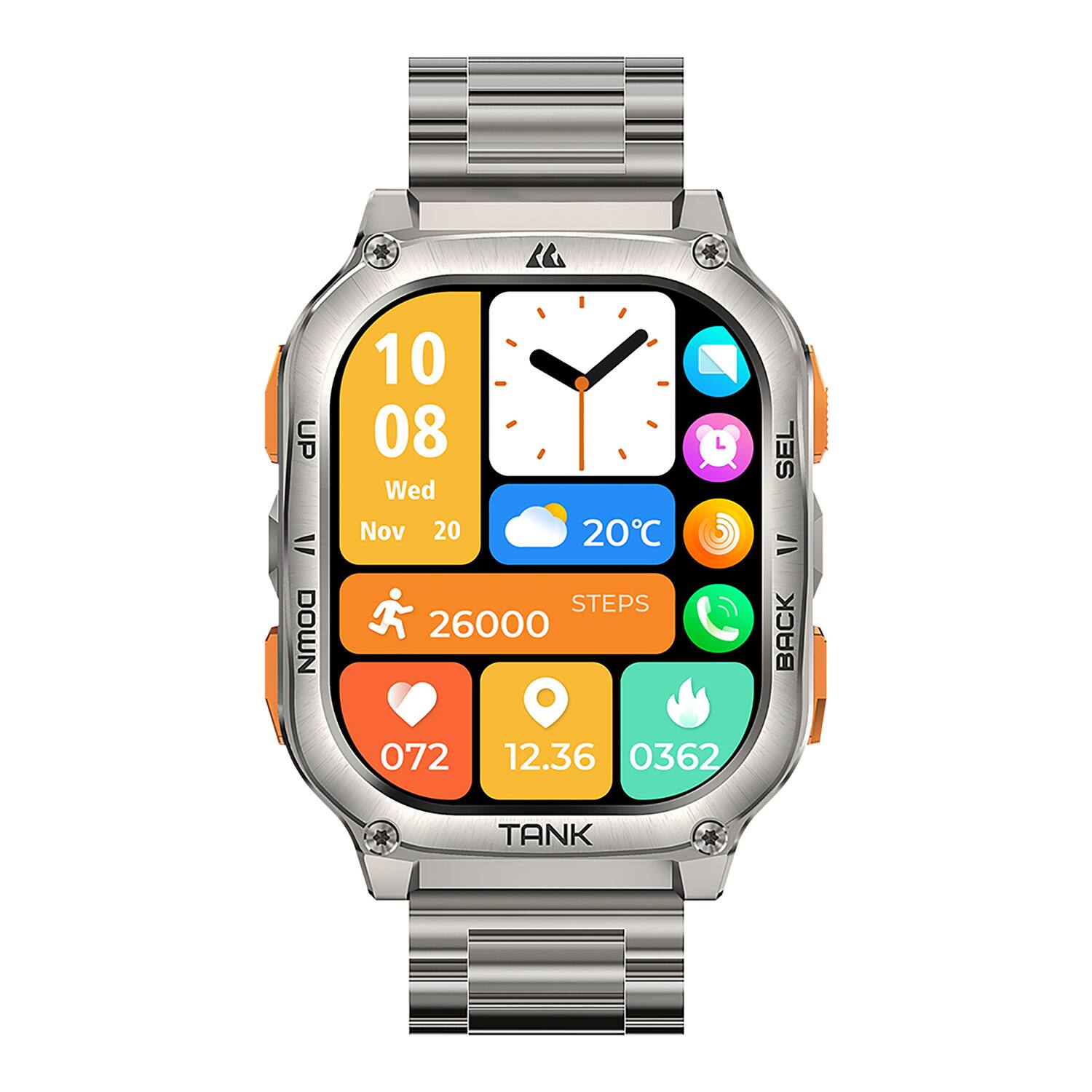 UP V DOWN 10 08 Wed Nov 20 20 STEPS 26000 SEL = BACK 072 12.36 0362 TANK