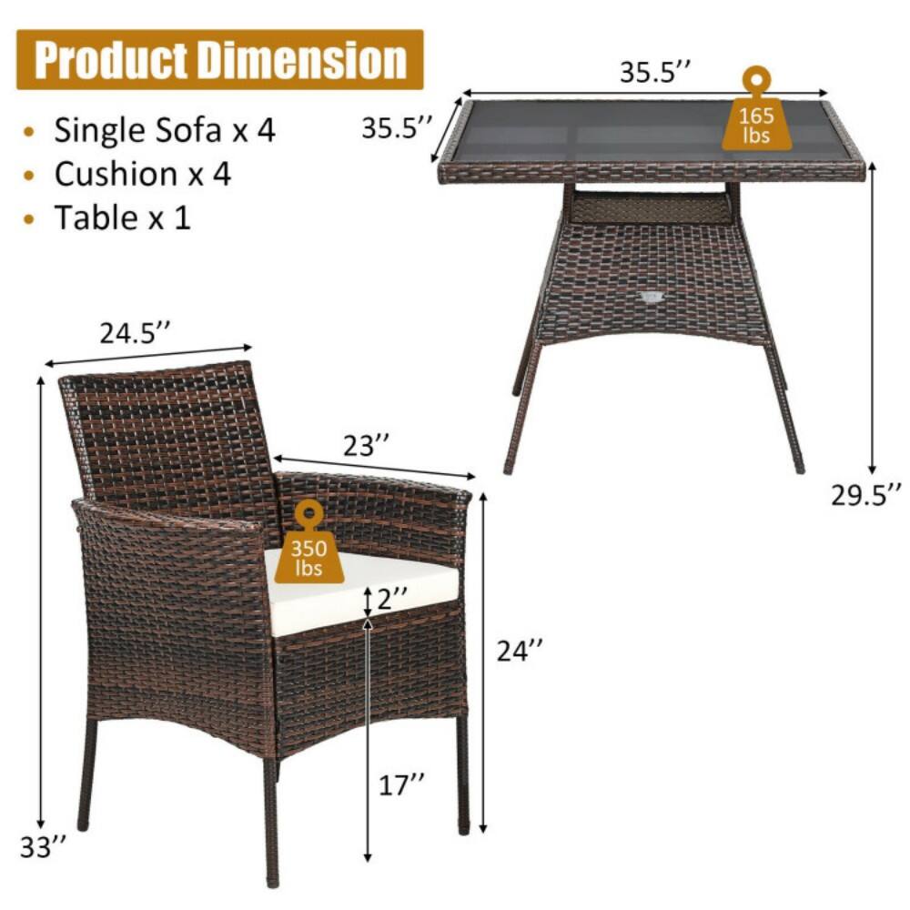 Product Dimension  
- Single Sofa x 4  
- Cushion x 4  
- Table x 1  

35.5"  
165 lbs  
24.5"  
23"  
29.5"  
350 lbs  
12"  
24"  
17"  
33"