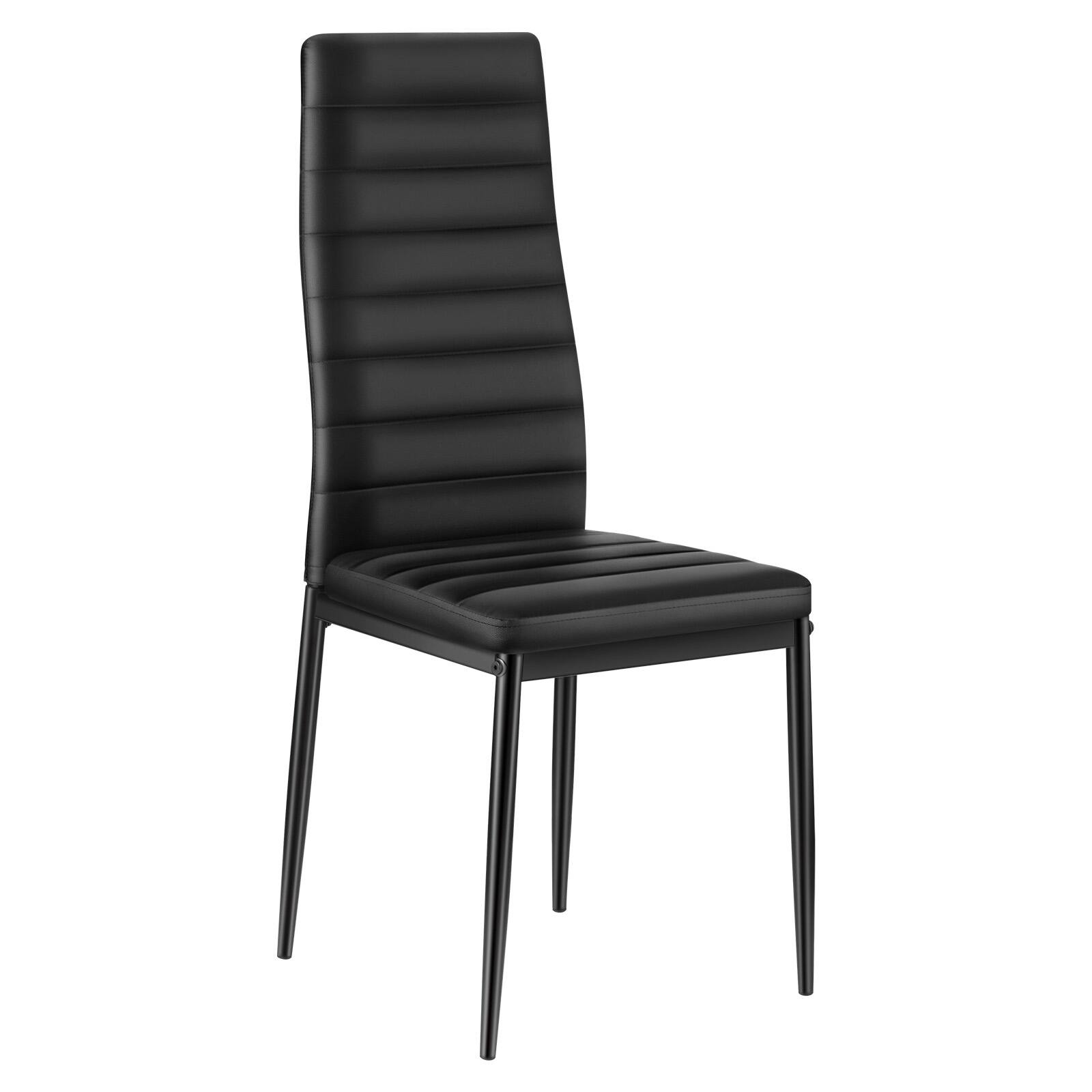 Alt View 5. VEVOR - Modern Dining Room Accent Chairs Set of 6, Upholstered Leather Side Chair for Dining Tables - Black.