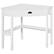 Front. Homcom - Desk, Triangle Computer Desk with Drawer and Storage Shelves for Small Spaces, Home Office Workstation for Living Room - White.