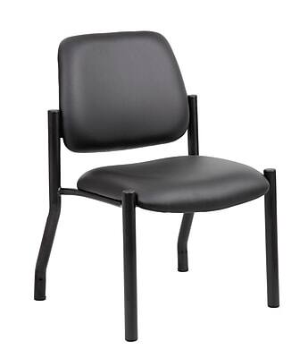Front. Boss Office Products - Armless Guest and Reception Area Chair - Black.