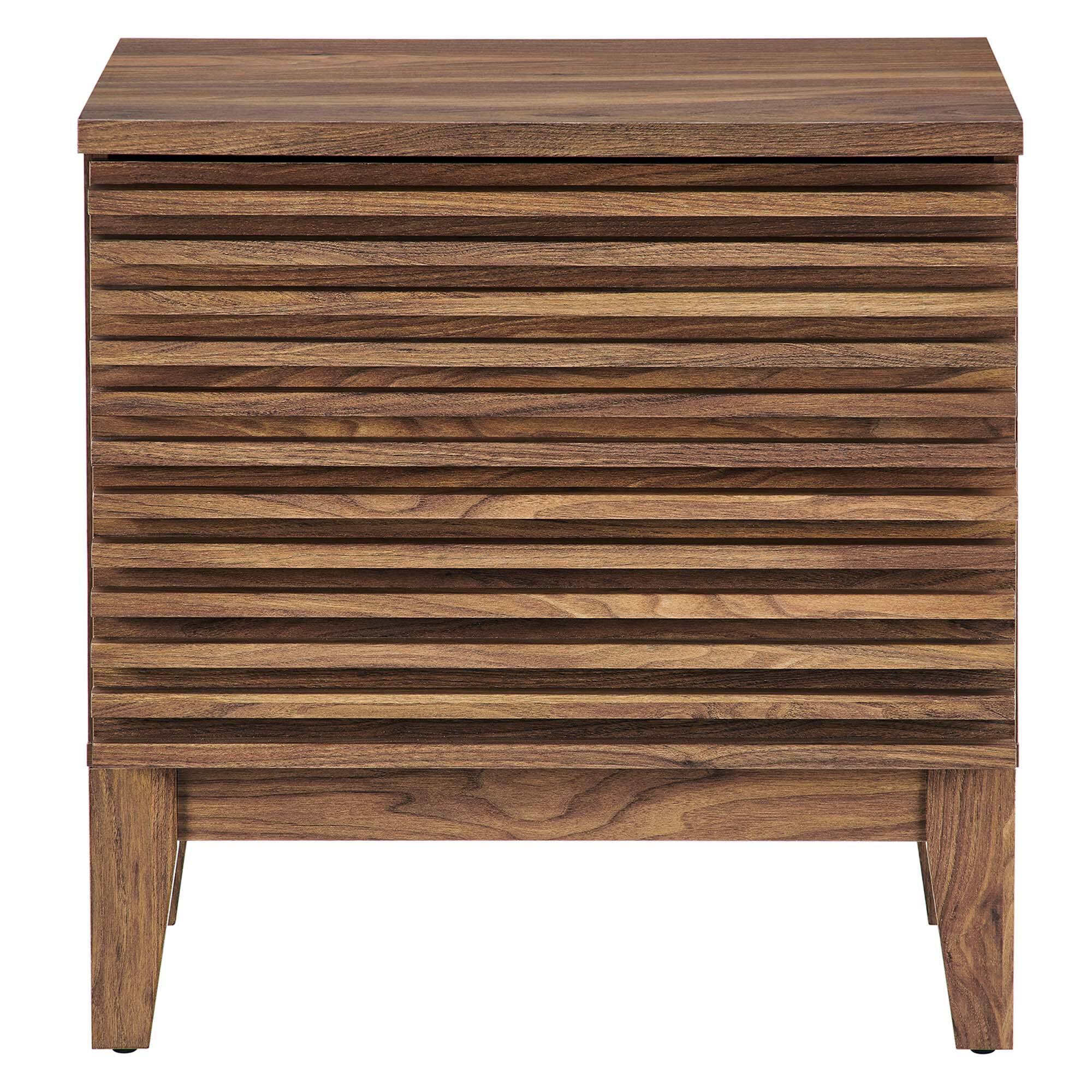 Alt View 2. Modway - Render Two-Drawer Nightstand by Modway - Walnut.