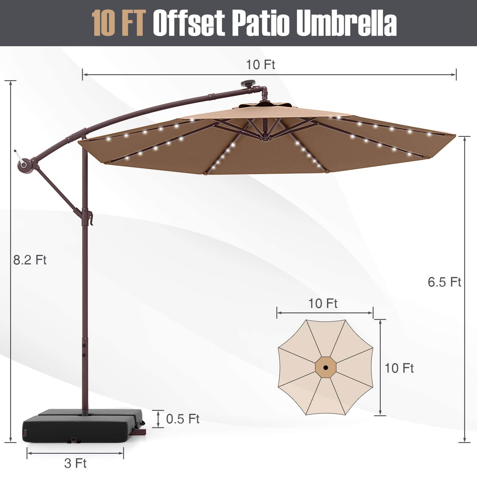 10 FT Offset Patio Umbrella

10 Ft
8.2 Ft
6.5 Ft
10 Ft
10 Ft

3 Ft
0.5 Ft