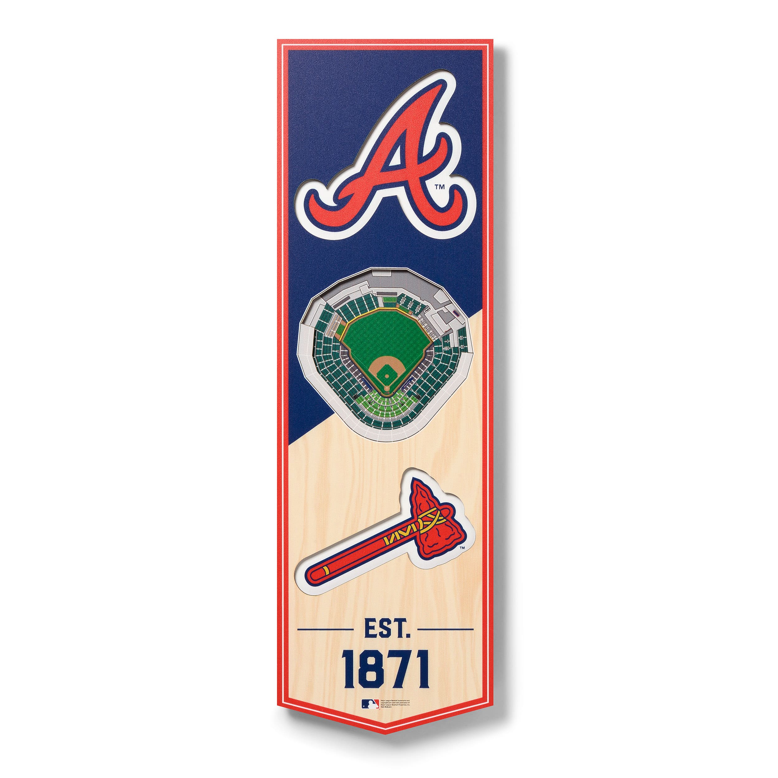 YouTheFan - Atlanta Braves 6'' x 19'' 3D StadiumView Banner - Multicolor price history on PriceWatchPro