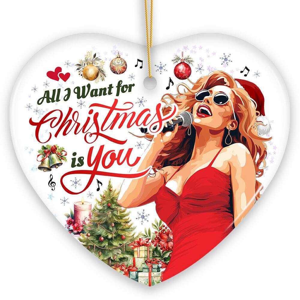 OrnamentallyYou - All I Want for Christmas is You Elegant Artistic Musical Christmas Ornament Classic Tree Decoration - Multi-colored