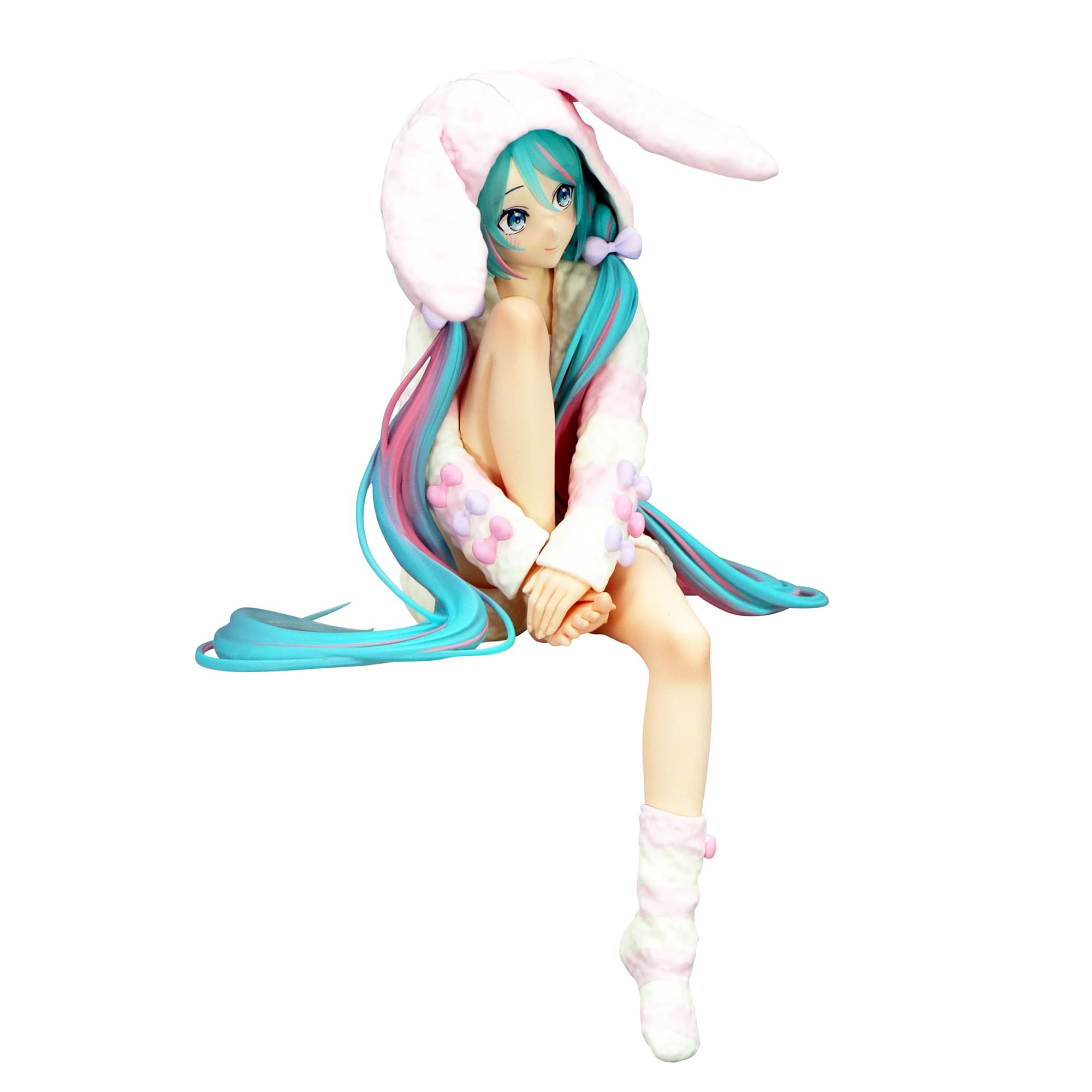 Alt View 2. Little Buddy - Vocaloid Noodle Stopper Figure | Hatsune Miku Rabbit Ear Hood Version - Multi-Color.