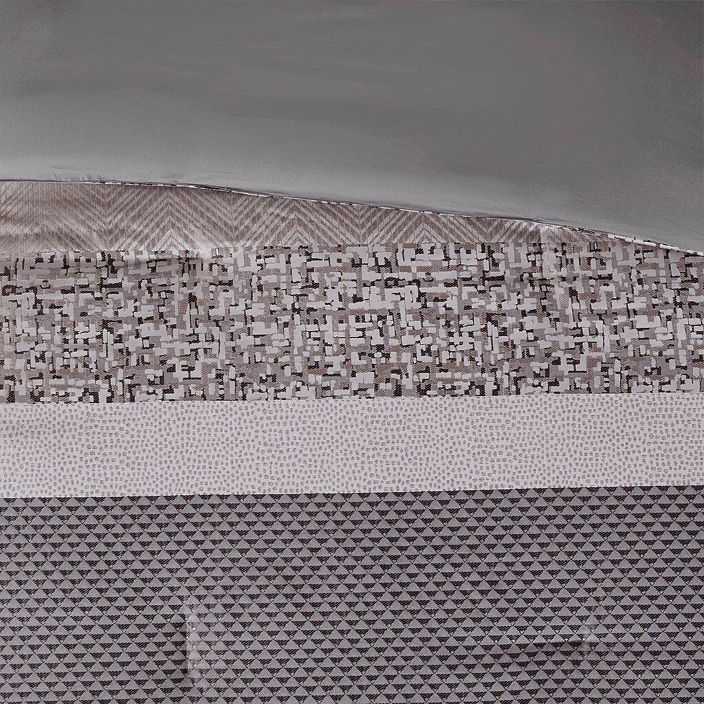 Alt View 5. Gracie Mills - Gracie Mills Hickman 7-Piece Transitional Striped Jacquard Comforter Set - Grey/Taupe.