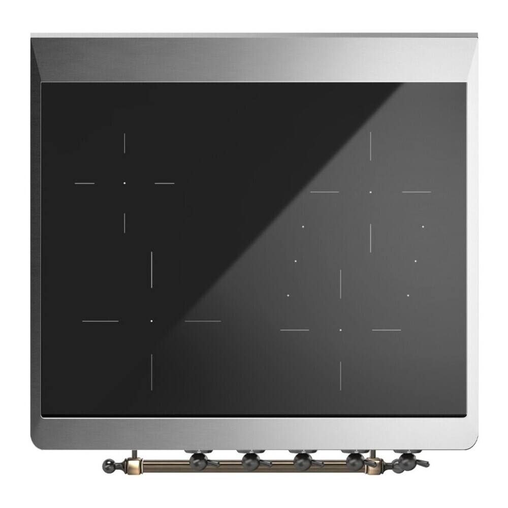 Alt View 5. ILVE - ILVE Majestic II 30 inch Induction Range with 4 Elements (Blue Grey, Burnished Trim) - Blue Grey.