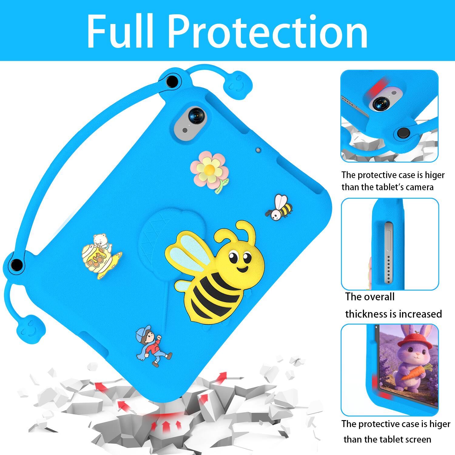 Full Protection

The protective case is higher than the tablet's camera

The overall thickness is increased

The protective case is higher than the tablet screen